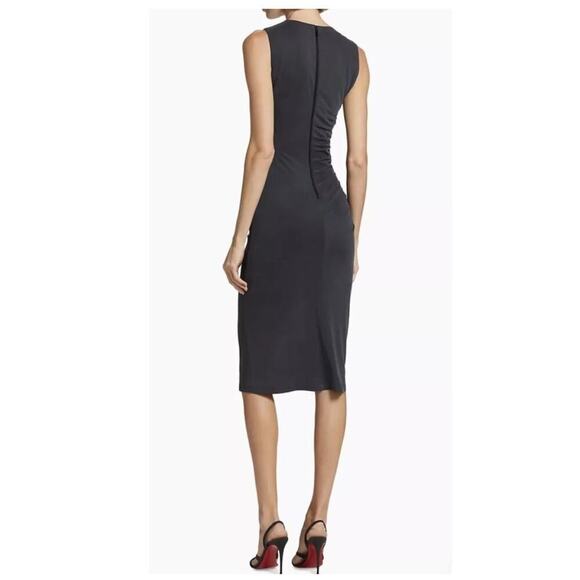 B38 Alice + Olivia Derika Midi Dress Womens 2 Cocktail Audrey Hepburn Chic - Picture 2 of 12